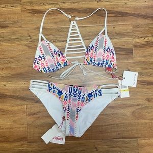 Red Carter Dream Catcher triangle Bra Bikini Set BNWT - M